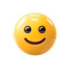 Fototapeta premium 3D Render of a Shiny Yellow Smiley Face on Transparent Background