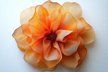 Orange silk flower art piece