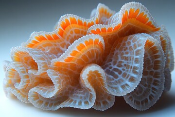 Ornate sea slug, delicate folds of orange and white