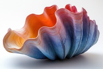 Colorful, abstract seashell-like sculpture