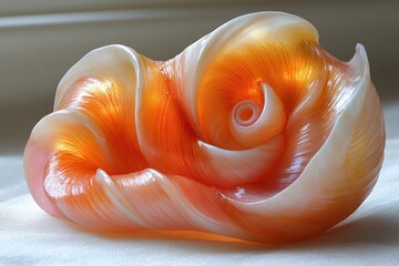 Abstract, organic sculpture with swirling, flowing forms