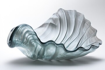 Elegant, sculpted glass bowl