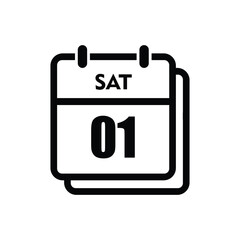01 saturday icon with white background, calender icon