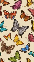 Whimsical Butterfly Dance: A Vibrant Illustration AI Generated