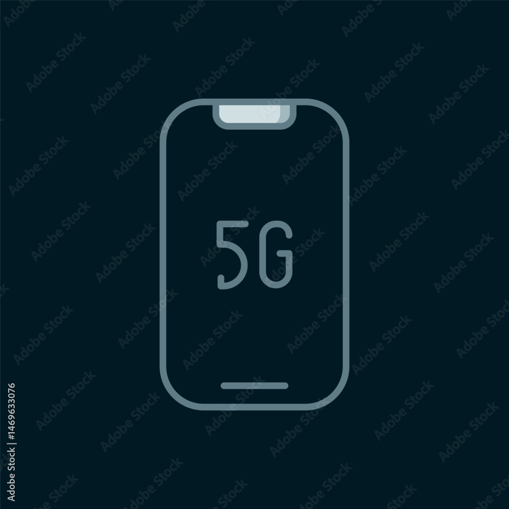Poster line mobile with 5g new wireless internet wifi icon isolated on black background. global network hig