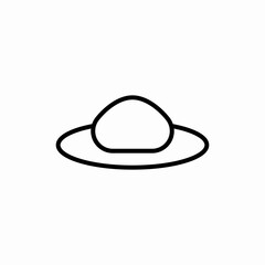 Summer straw hat fashion icon vector sign
