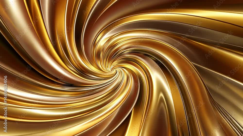 Poster mesmerizing swirl of shiny gold metallic texture creates dynamic and luxurious design, evoking elega