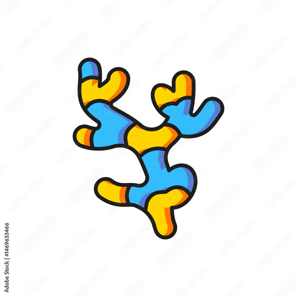 Poster color ginger root icon isolated on white background. flat filled outline style with shadow. vector