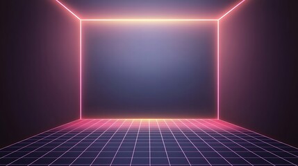 Futuristic Room,  Neon Grid