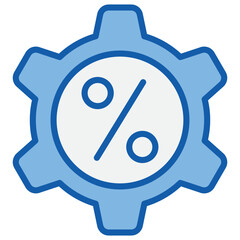 Percentage Blue White Icon