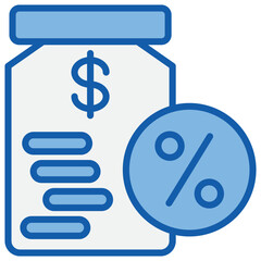 Saving Rate Blue White Icon