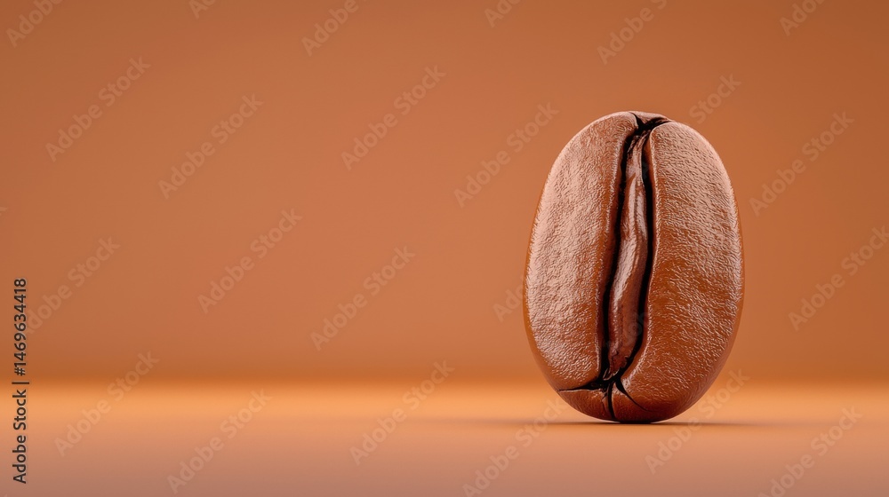 Poster a 3d rendering of a coffee bean.