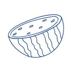 Sliced watermelon resting on a flat surface with visible seeds and texture details