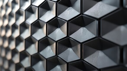 Smooth Geometric Honeycomb Pattern with Metallic Finish
