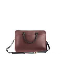 Women's luxury handbag, brown handbag purse, leather bag isolated on white background, simple and unique handbag ideas