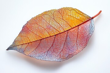 Obraz premium Vibrant autumn leaf with intricate veins
