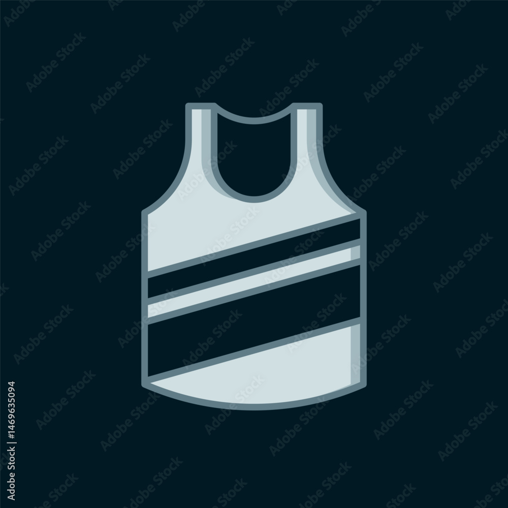 Poster line undershirt icon isolated on black background. flat filled outline style with shadow. vector