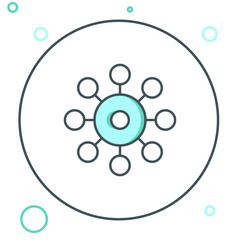 Line Virus icon isolated on white background. Corona virus 2019-nCoV. Bacteria and germs, cell cancer, microbe, fungi. Colorful outline concept. Vector