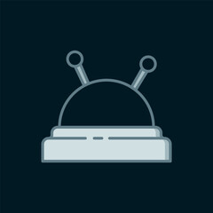 Line Needle bed and needles icon isolated on black background. Handmade and sewing theme. Flat filled outline style with shadow. Vector