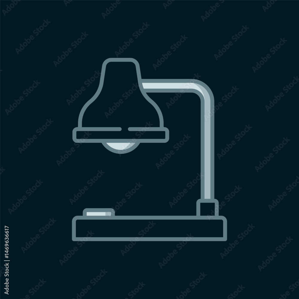 Aufkleber line table lamp icon isolated on black background. table office lamp. flat filled outline style with