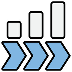 Incremental Blue Black Icon