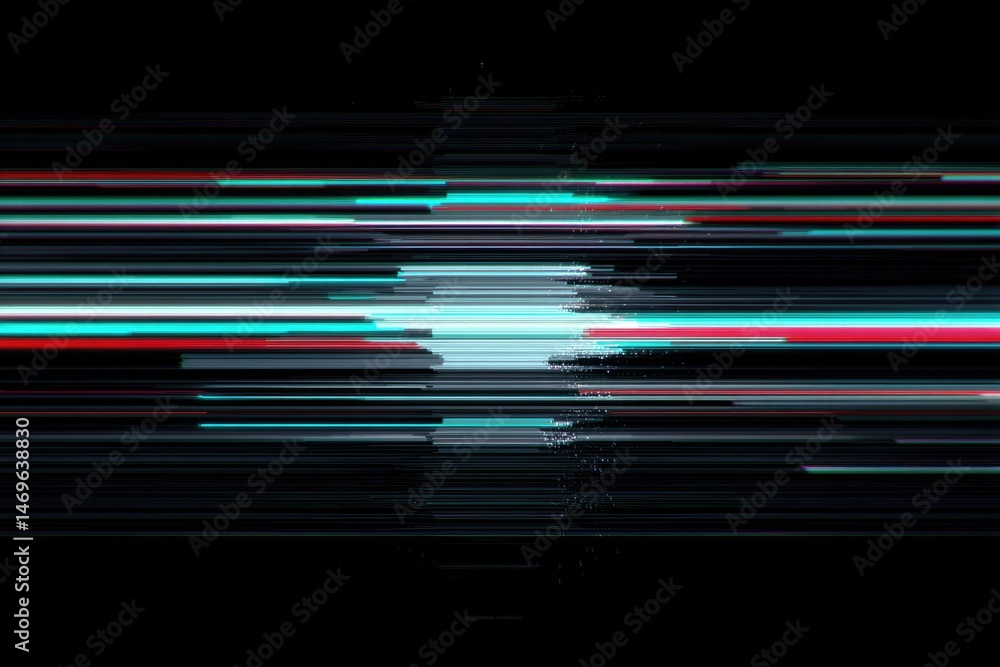 Aufkleber dynamic streaks of color create sense of motion and digital dist