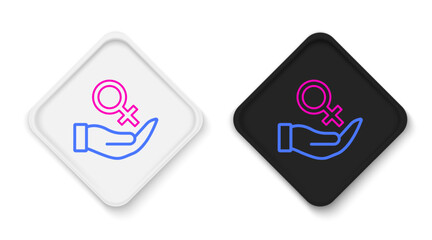 Line Female gender symbol icon isolated on white background. Venus symbol. The symbol for a female organism or woman. Colorful outline concept. Vector © Iryna