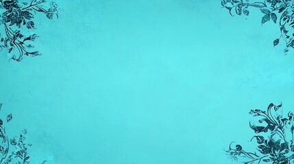 Light teal background with ornate floral borders