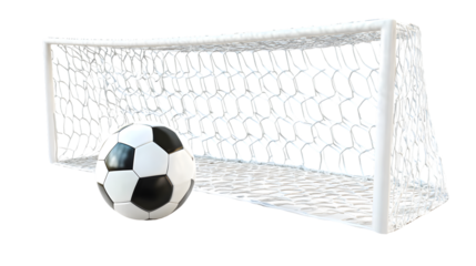 Soccer Goal Net Isolated on Transparent Background for Sports Enthusiasts and Soccer Fans