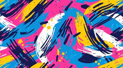 Obraz premium Vibrant Urban Graffiti-Inspired Pattern for Sleek Background Design