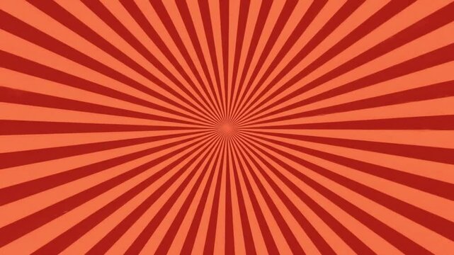 Red and Orange Sunburst Background Animation, Radiating Pattern Visual Effect, quiz background