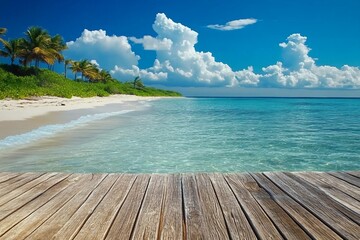 Fototapeta premium A bright wide-format background image on the theme of summer holidays on the islands.