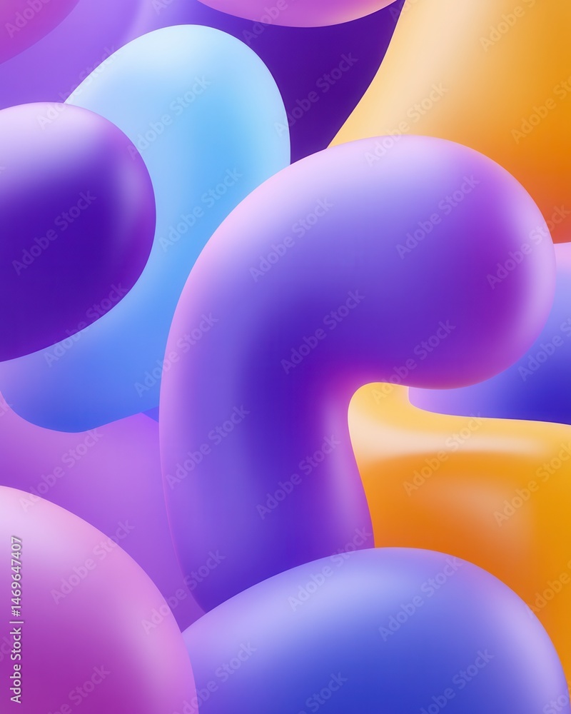 Poster colorful abstract shapes intertwining in vibrant hues, creating a dynamic visual experience
