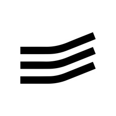 three curved lines glyph icon