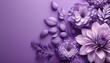 Fototapeta premium abstract floral aesthetic monochrome lilac background