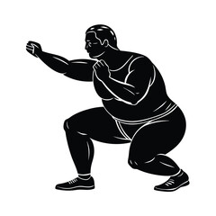 Plus Size Man Doing Squats with Proper Form