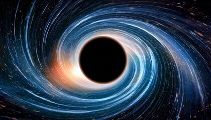 black hole background with space sprial galaxy