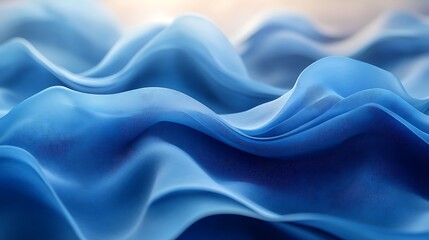 Obraz premium Minimalist abstract flowing blue waves images