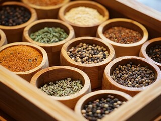 Spice Collection in Wooden Box