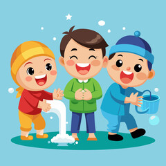 happy family in winter