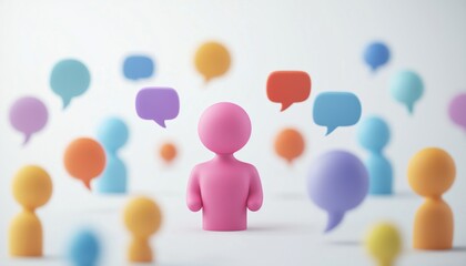 Business Speaker Communicating Through Speech Bubbles: Showcasing Verbal Communication Skills And Modern Messaging Abilities. Ideal For Poster Design.