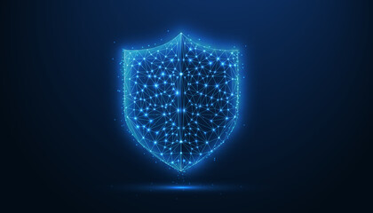 Low Poly Shield Icon Design: Stylized 3D Protection Symbol for Games, Apps, UI, Security, and Digital Interfaces