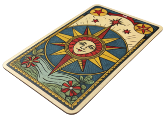 Tarot card isolated on a transparent background.