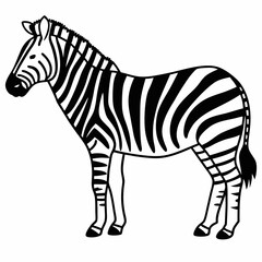 Obraz premium Zebra Safari Wildlife Outline Animal Line Drawing Art