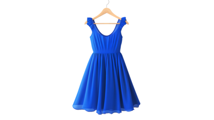 Stylish Cobalt Blue Womens Maxi Dress on Wood Background
