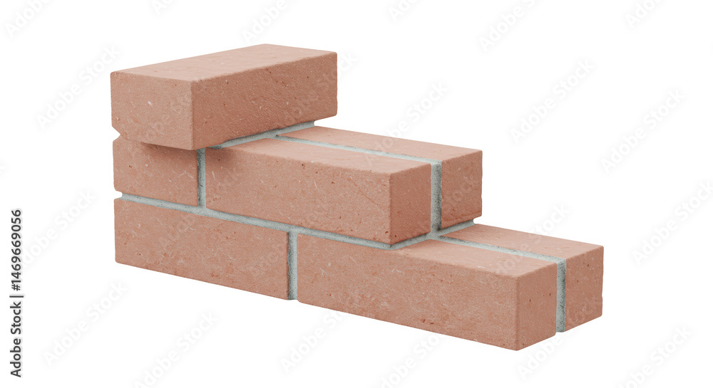 Poster isolated stack of red bricks