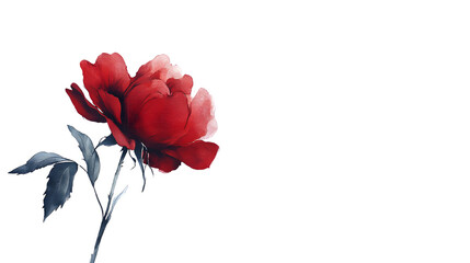 Obraz premium Elegant Red Rose on White Background for Creative Designs and Projects