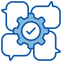Collaboration Blue White Icon
