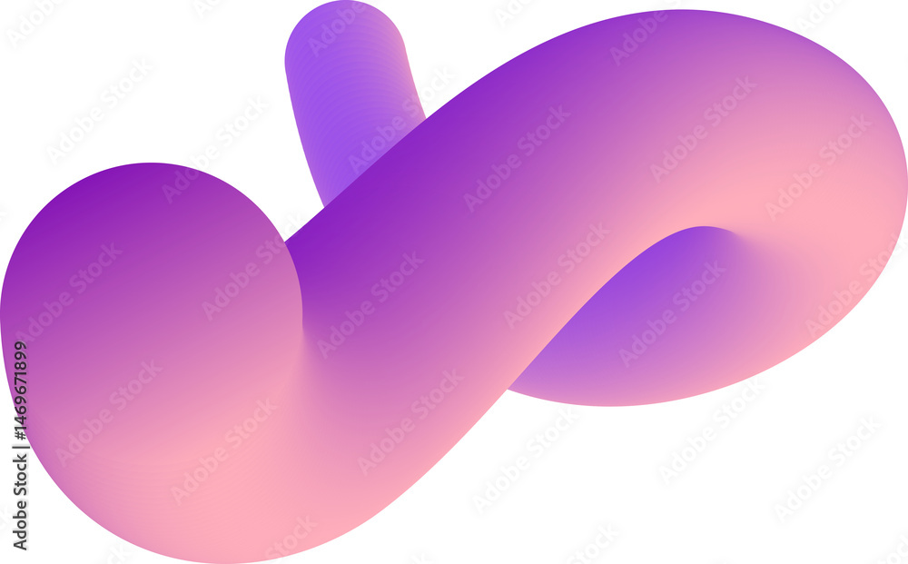 Aufkleber gradient abstract colored shape. 3d wavy fluid line and curved ribbon. organic design element for dy