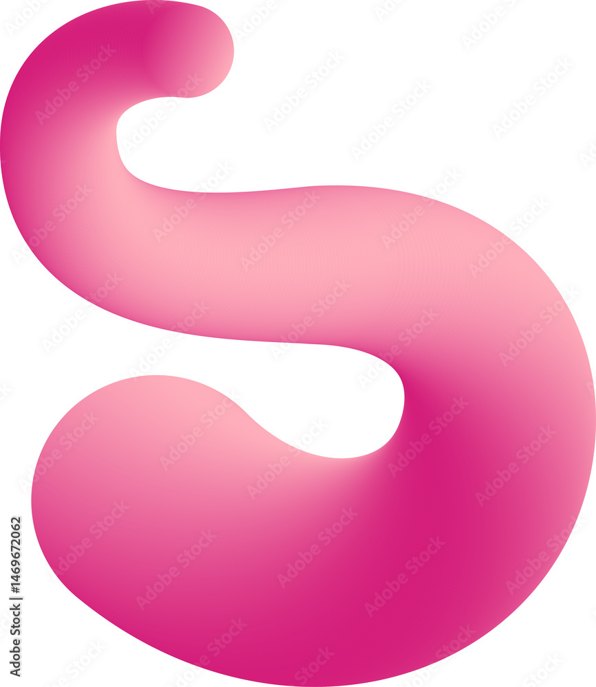 Aufkleber gradient abstract colored shape. 3d wavy fluid line and curved ribbon. organic design element for dy